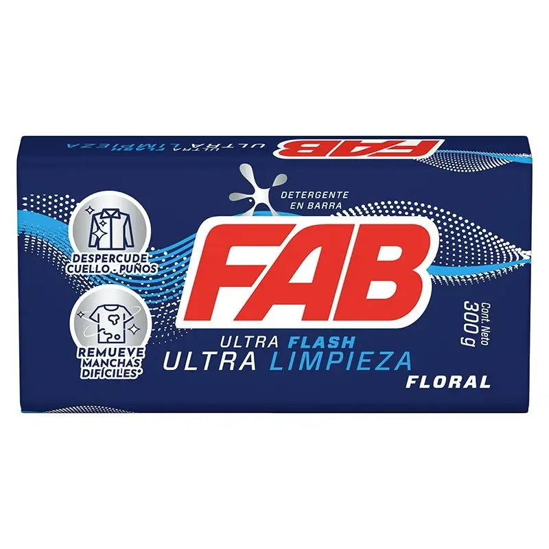 Jabon de Lavar Fab x 300g Ultra Flash Floral