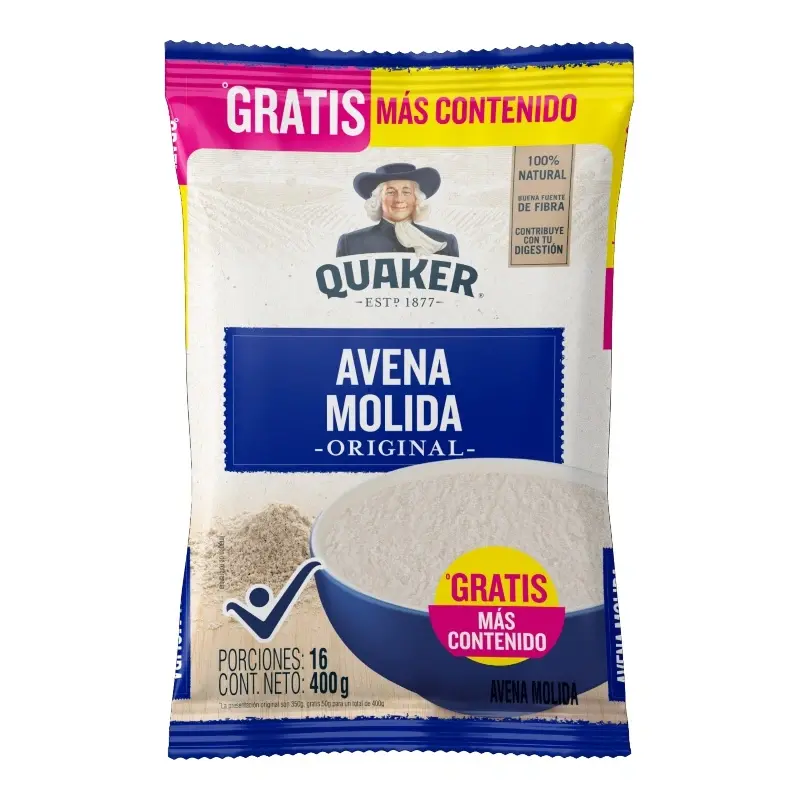 Avena Quaker x 400g Molida Extrac
