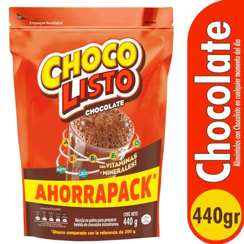 Bebida Achocolatada Chocolisto x 440g Chocolate