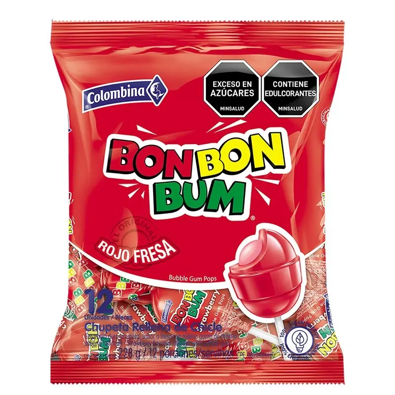Bon Bon Bum X12unidades Fresa