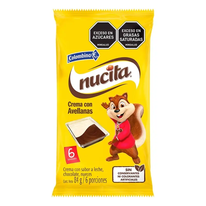 Crema De Chocolate Nucita X6unidades Bandeja