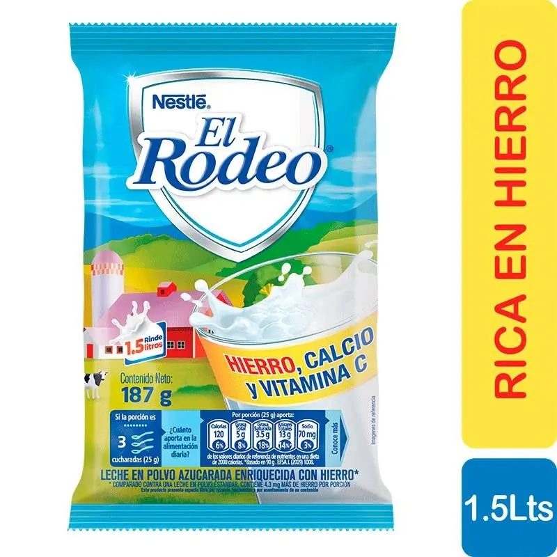 Leche El Rodeo x 187g Hierro
